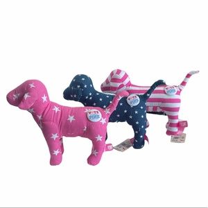 NWT PINK Victoria’s Secret set of 3 “Vote for Pink” puppy dog full set
